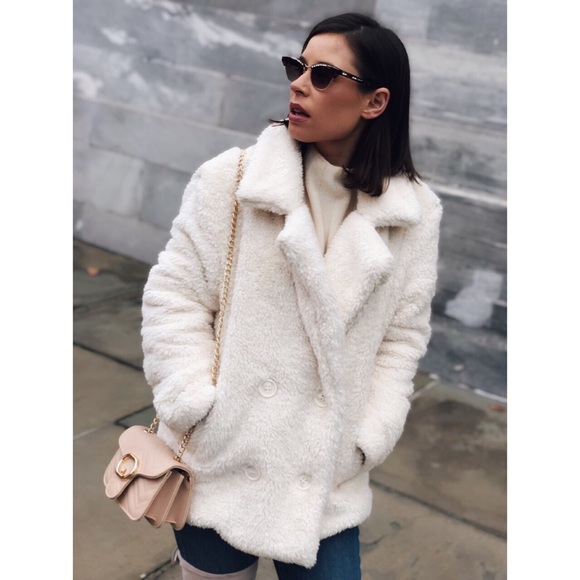 Myra Ivory Faux Fur Teddy Coat - Picture 6 of 8